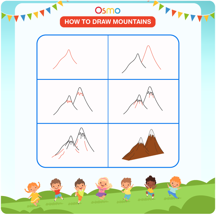 printable how to draw mountains