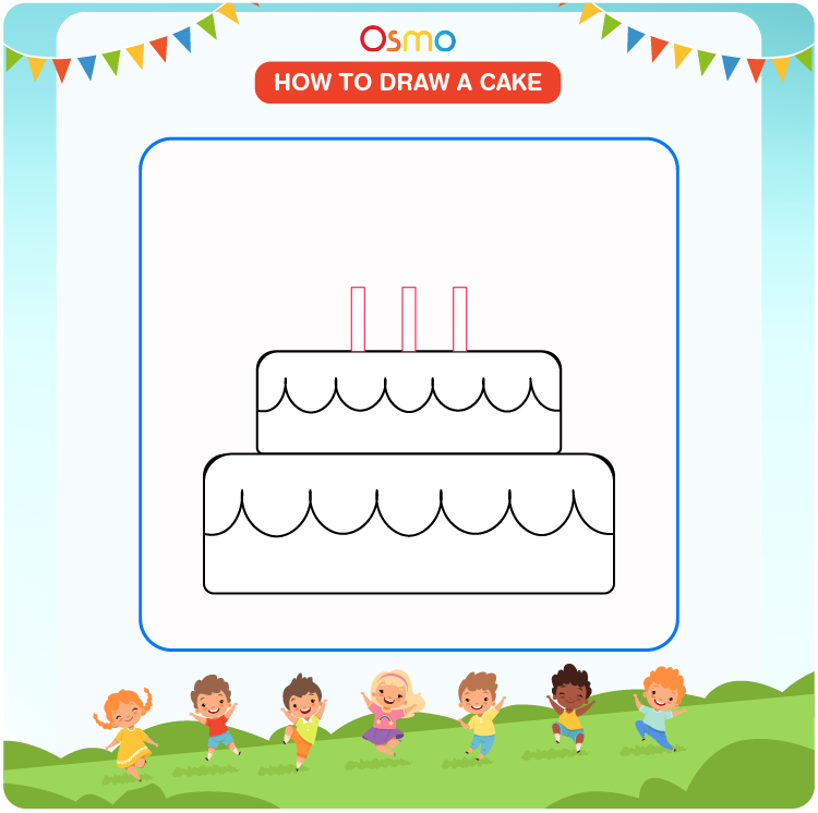 how to draw a cake - 5