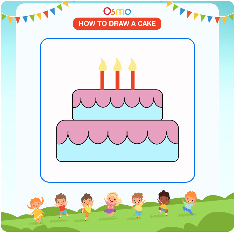 How to Draw a Cake | A Step-by-Step Tutorial for Kids-saigonsouth.com.vn