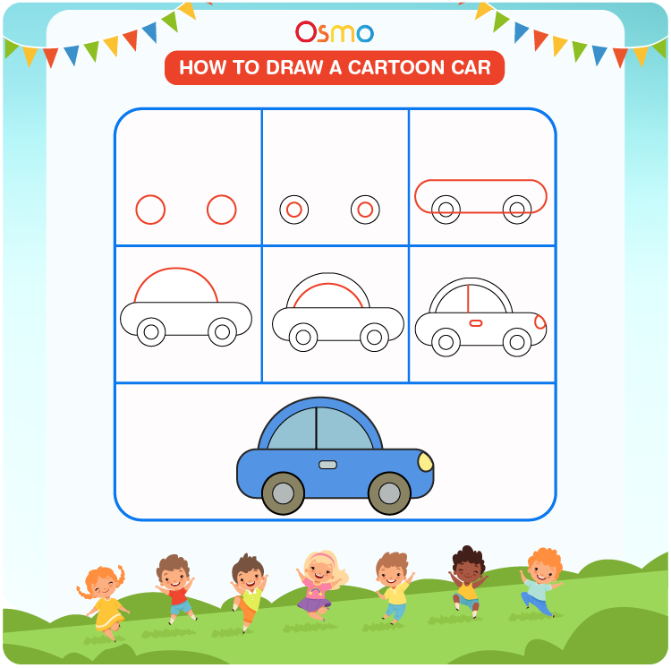 How to Draw a Cartoon Car | A Step-by-Step Tutorial for Kids