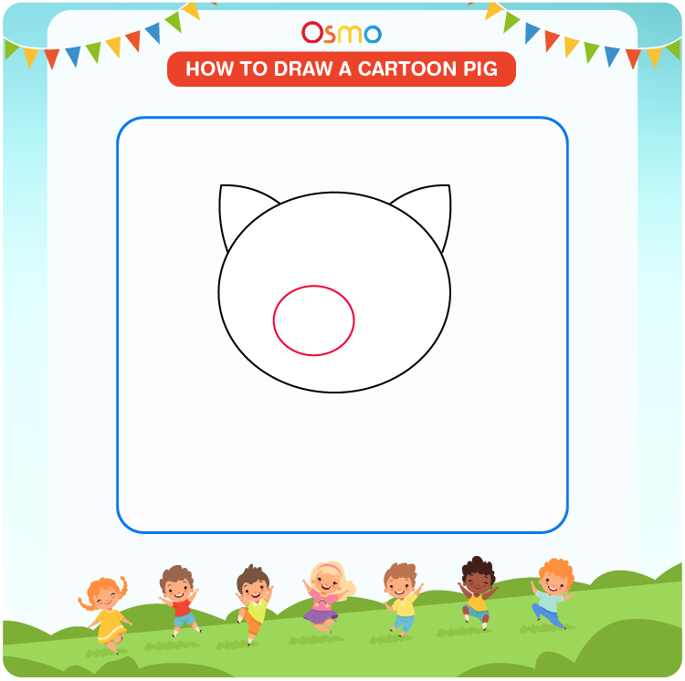 how to draw a cartoon pig- 3