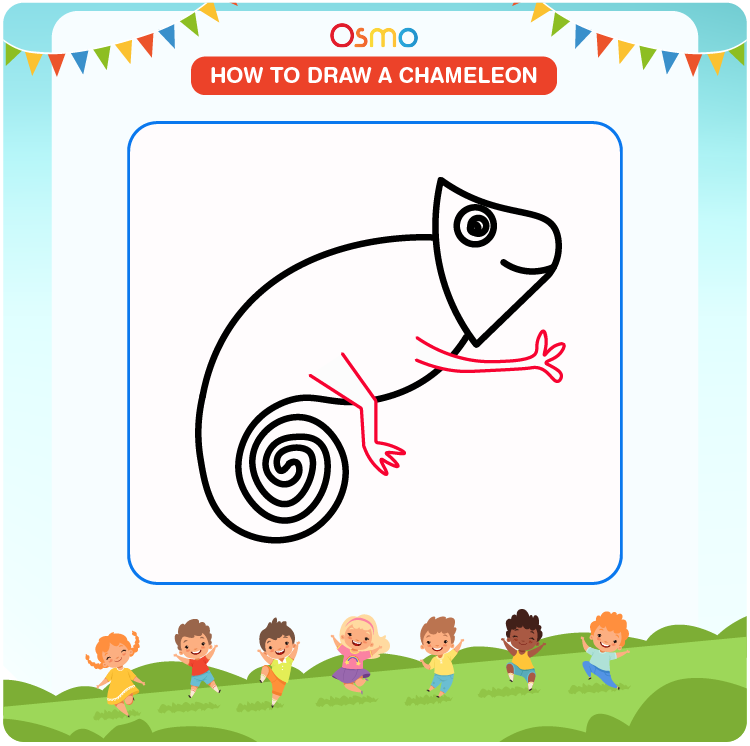 how to draw a chameleon - 6
