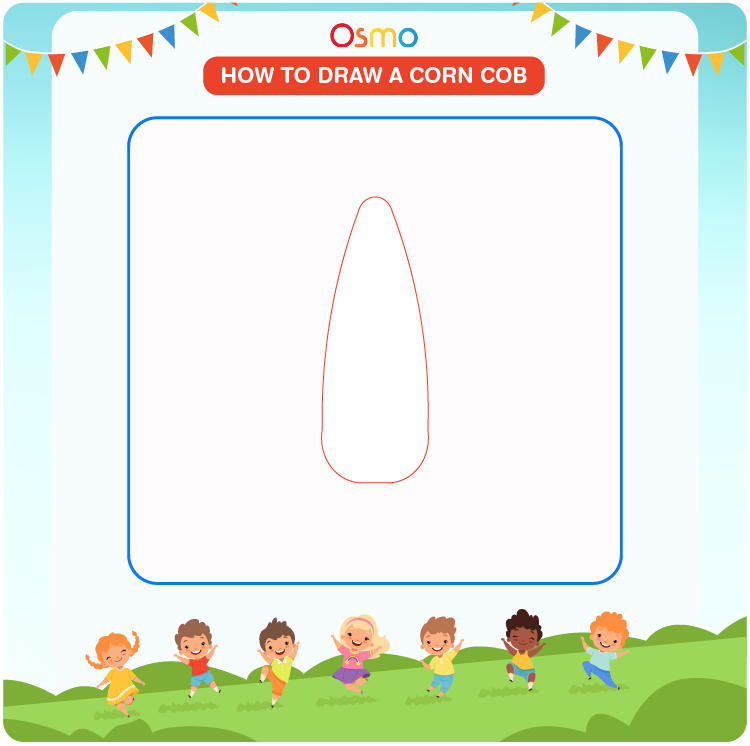 how to draw a corn cob - 1