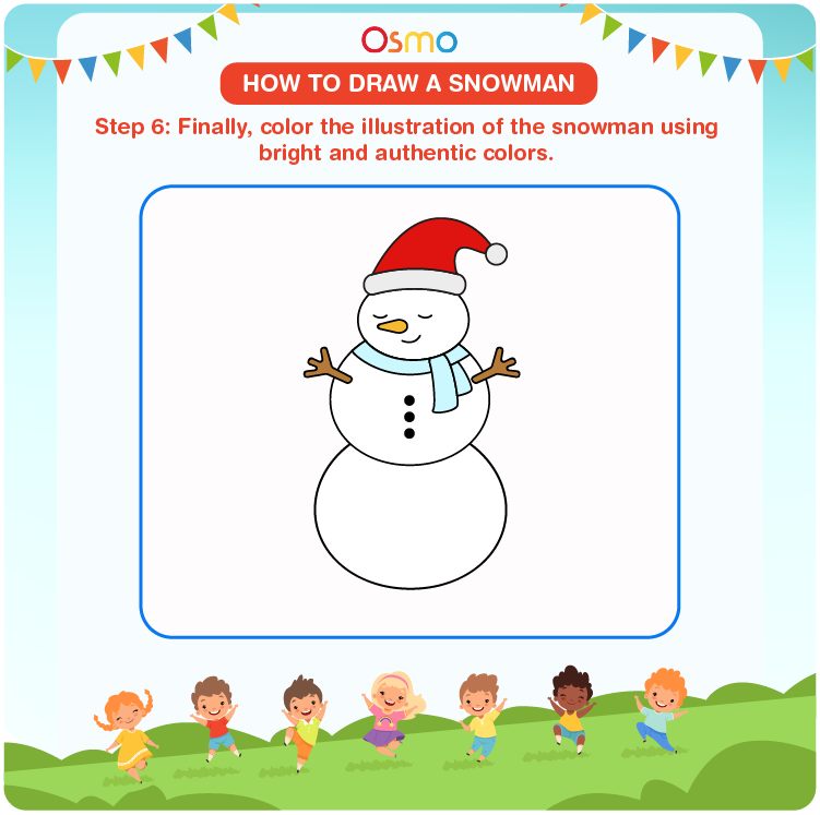 how to draw a snowman - 6