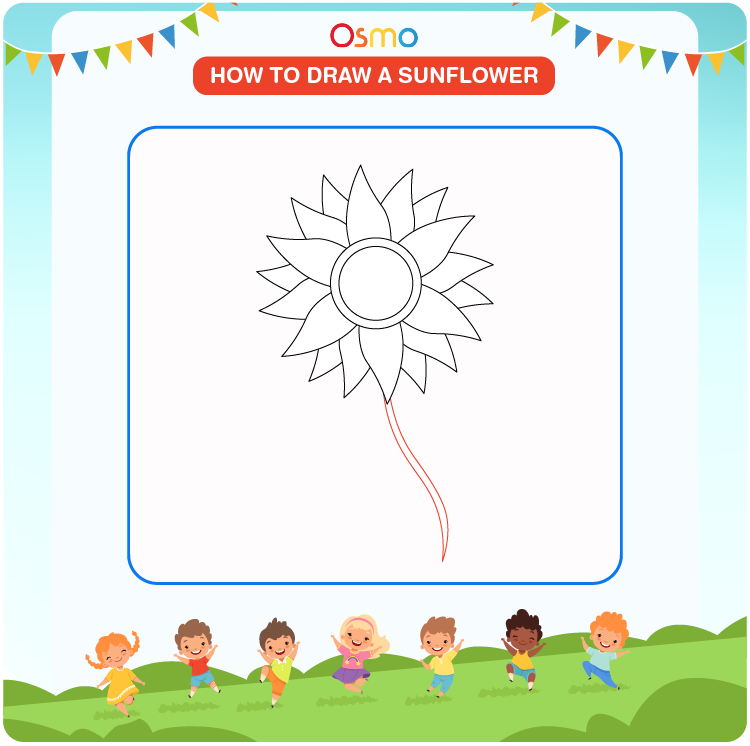 how to draw a sunflower - 5