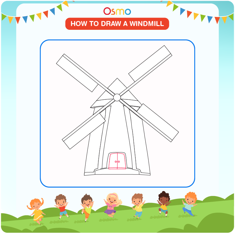 how to draw a windmill - 6