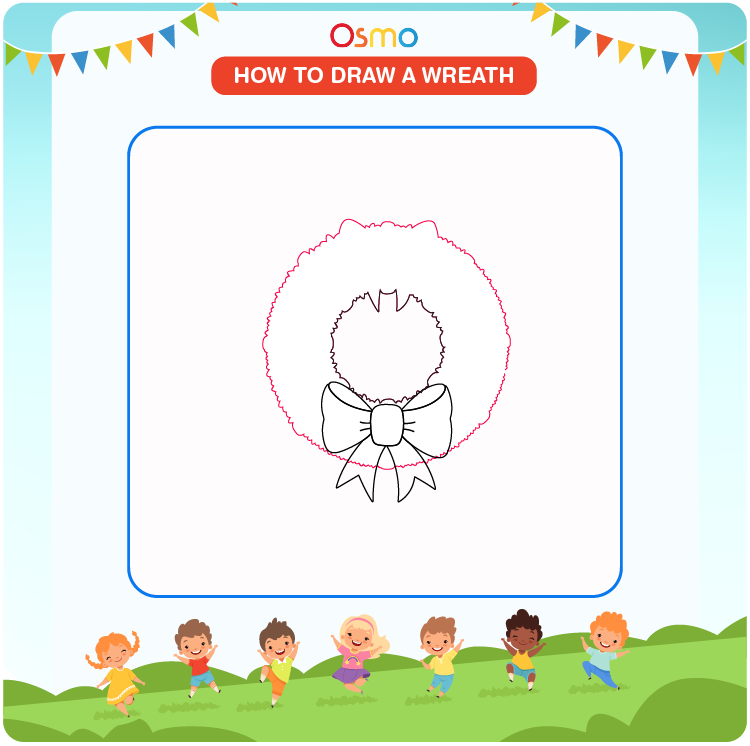 how to draw a wreath - 6