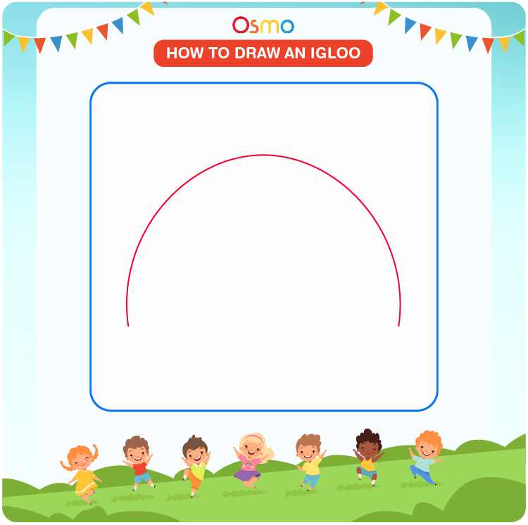 how to draw an igloo - 1