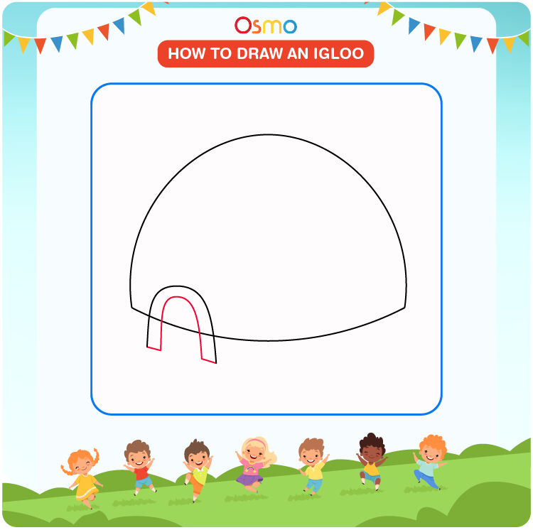 how to draw an igloo - 4