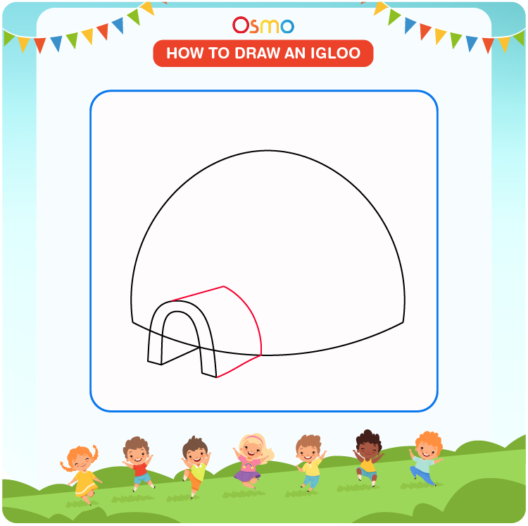 how to draw an igloo - 5