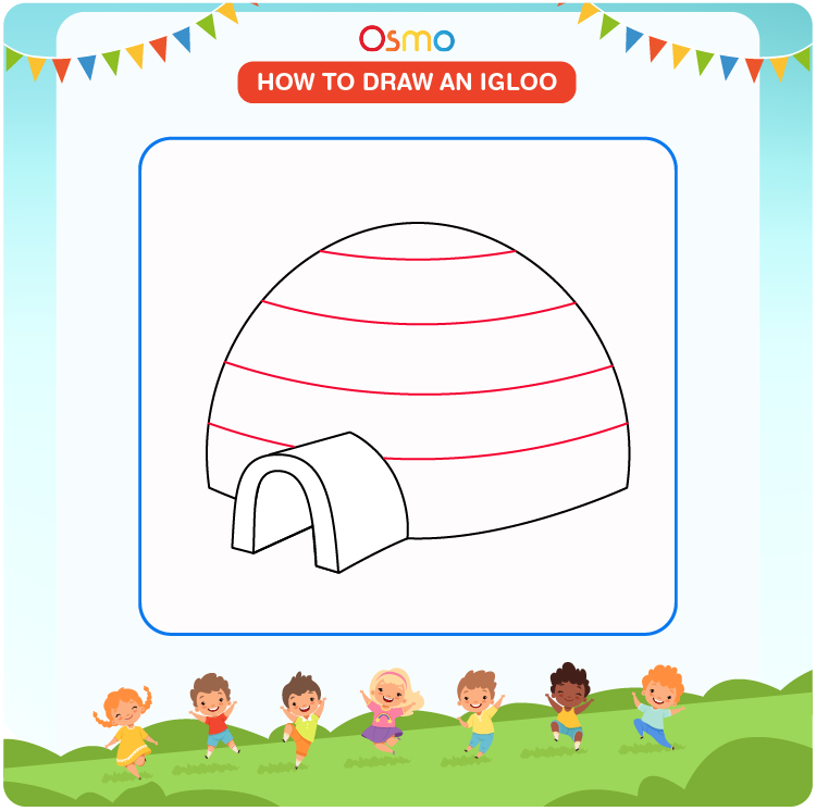 how to draw an igloo - 6