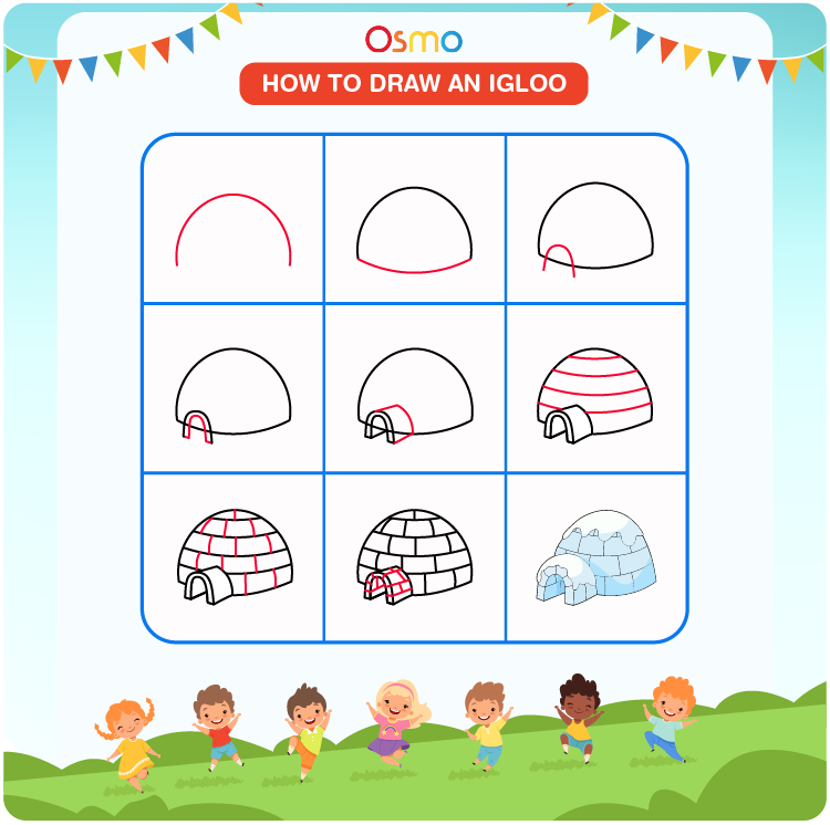 printable how to draw an igloo