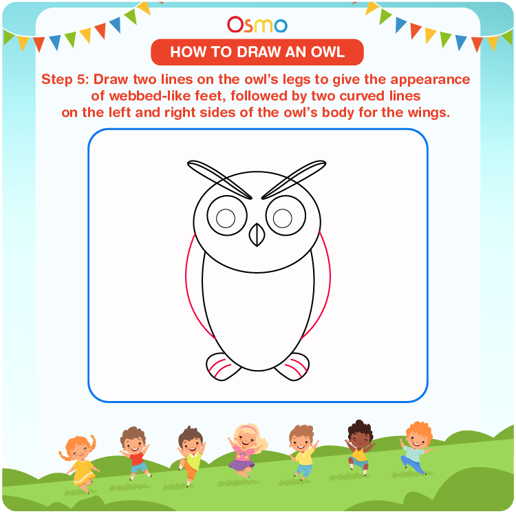 how to draw an owl - 5
