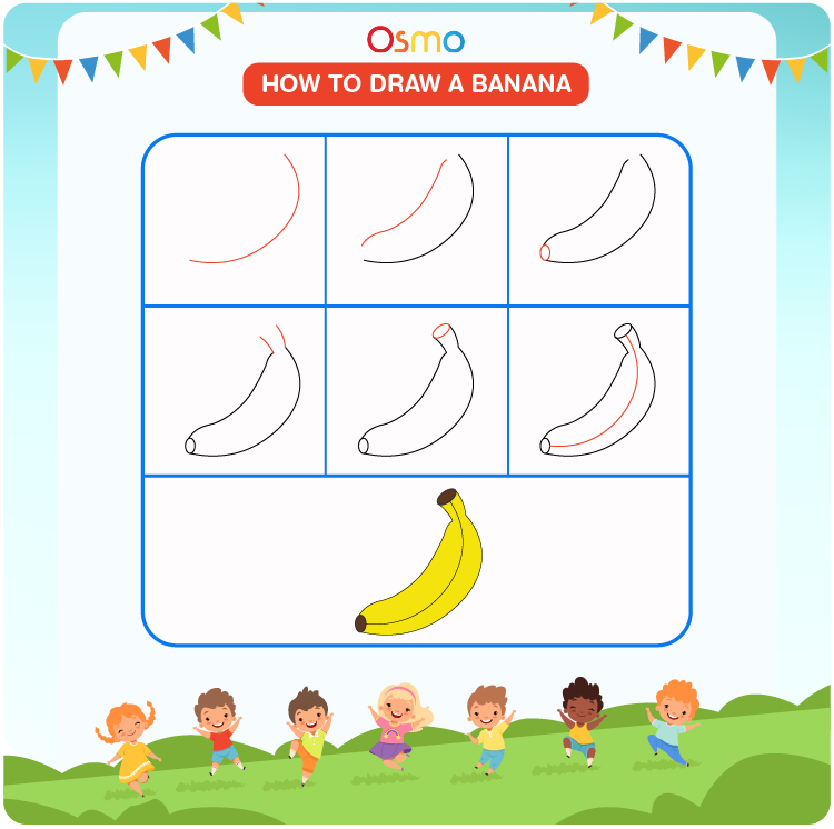 printable how to draw a banana 