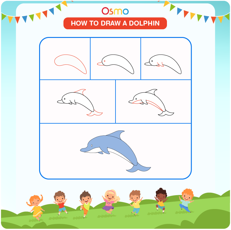 How to Draw a Dolphin | A Step-by-Step Tutorial for Kids
