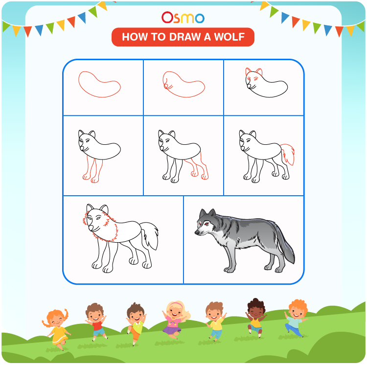 How to Draw a Wolf | A Step-by-Step Tutorial for Kids