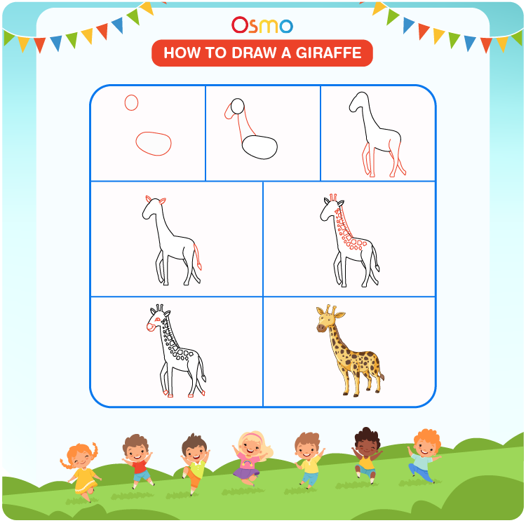 How to Draw a Giraffe | A Step-by-Step Tutorial for Kids