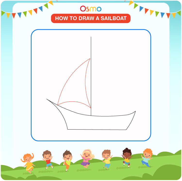 drawing a sailboat step by step