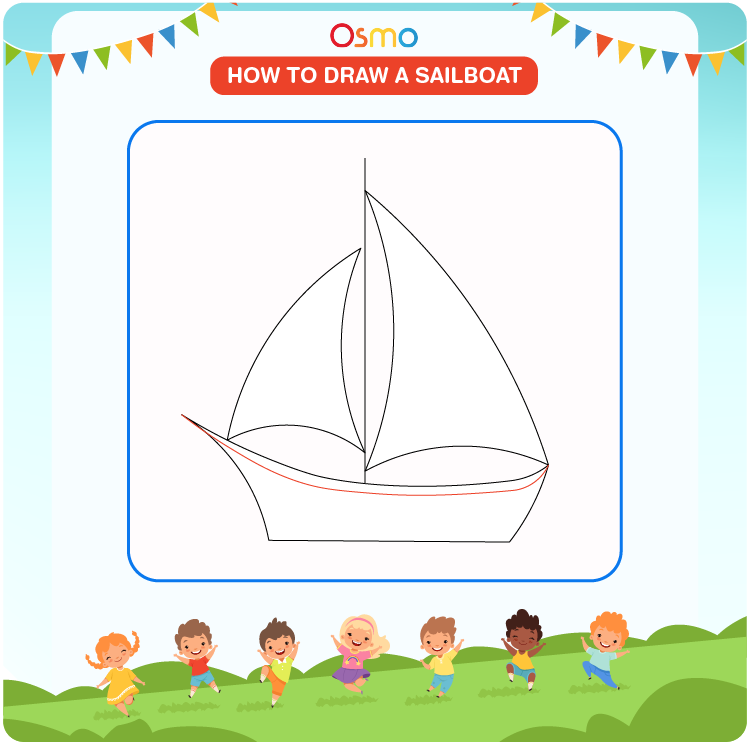sailboat how to draw step by step