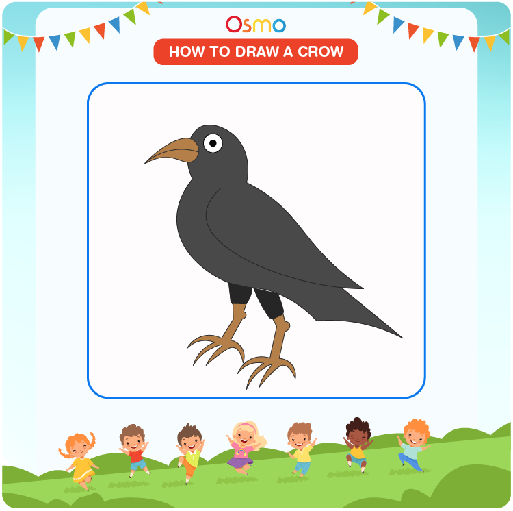 FR*Crow Drawing & Sketches for Kids | Crows drawing, Children sketch,  Drawing sketches