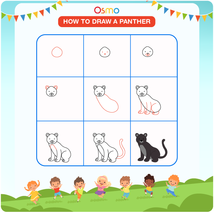 How to Draw a Panther | A Step-by-Step Tutorial for Kids