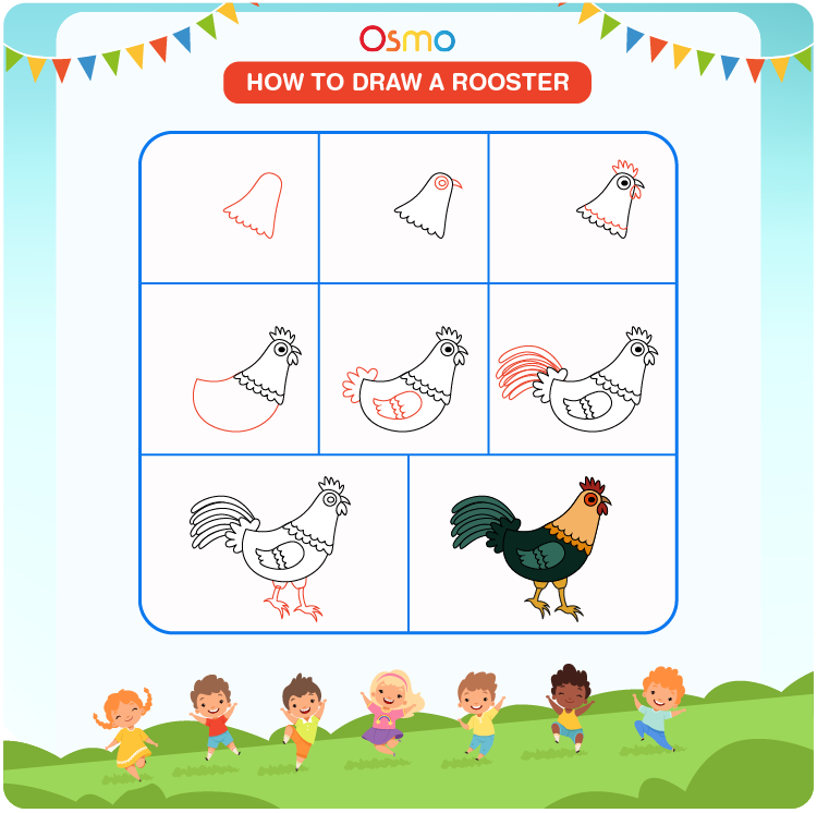 How To Draw Hen | Step by Step Tutorial | For Kids - YouTube