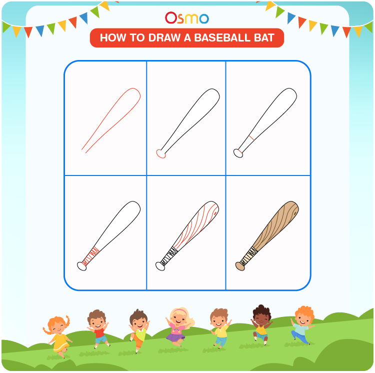 How to Draw a Baseball Bat  A Step-by-Step Tutorial for Kids