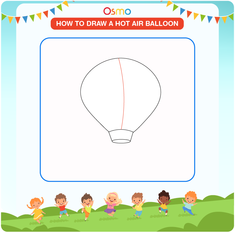 How to Draw a Hot Air Balloon - A Colorful Air Balloon Drawing