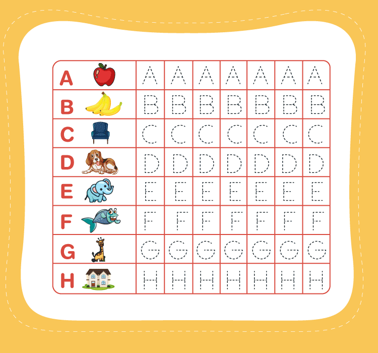 Practice writing alphabets on the worksheet: Free ABC tracing worksheets for kids 