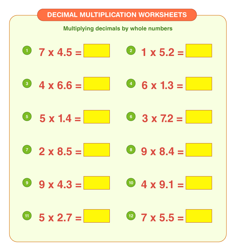  Decimal Multiplication Worksheets Download Free Printables For Kids