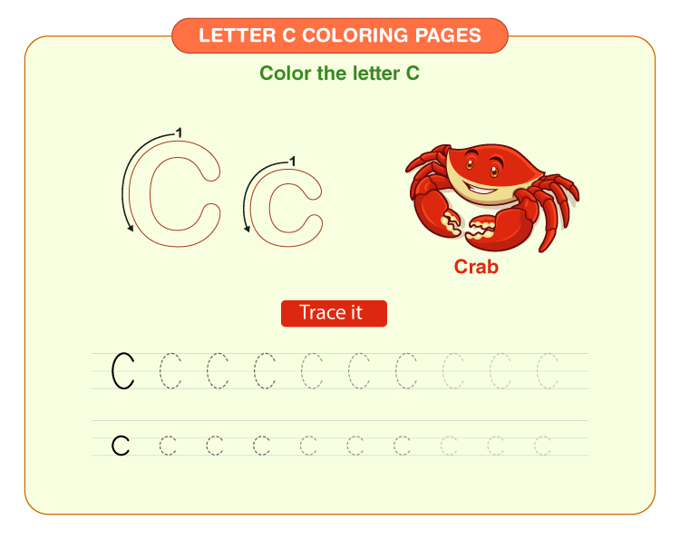 Color the letter C: Free printable letter C coloring pages