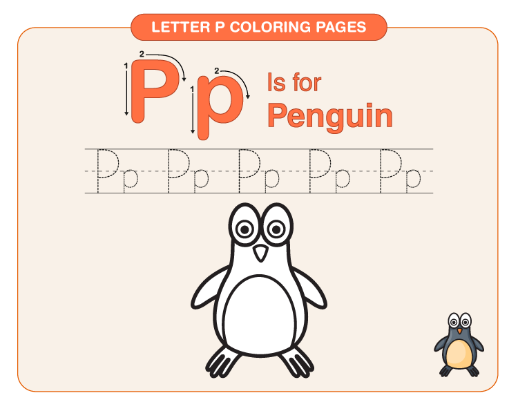 Color the penguin: Coloring pages for the letter P