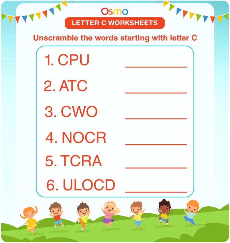 letter c unscramble worksheet