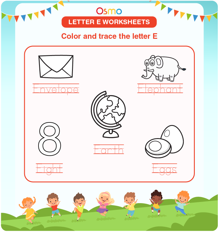 letter e coloring worksheet