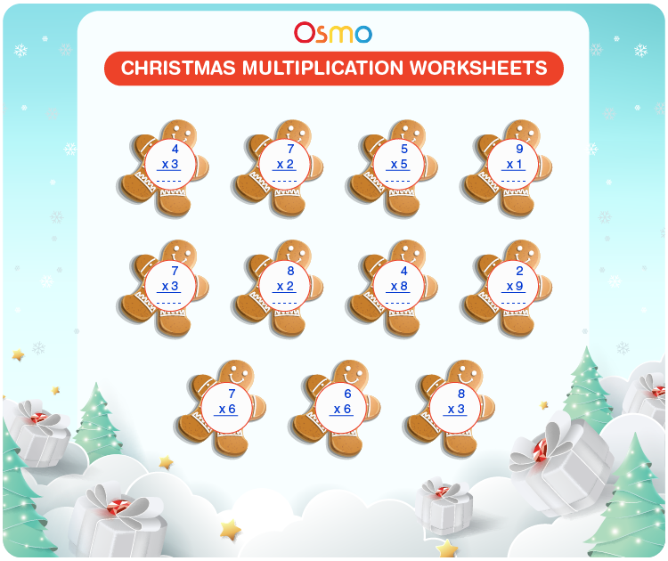 Check Christmas Multiplication Worksheets for Kids