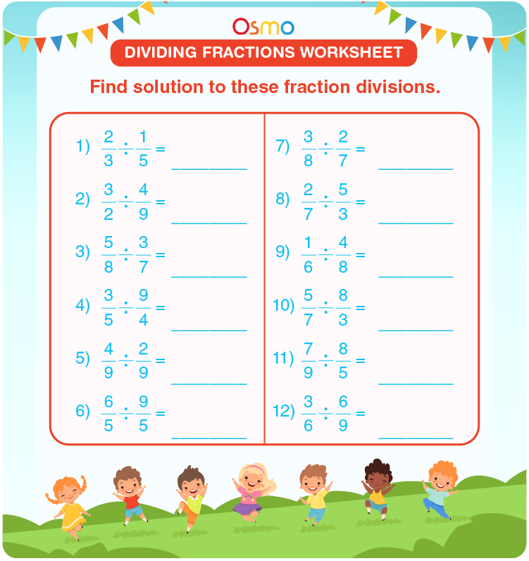 simple fraction division worksheet