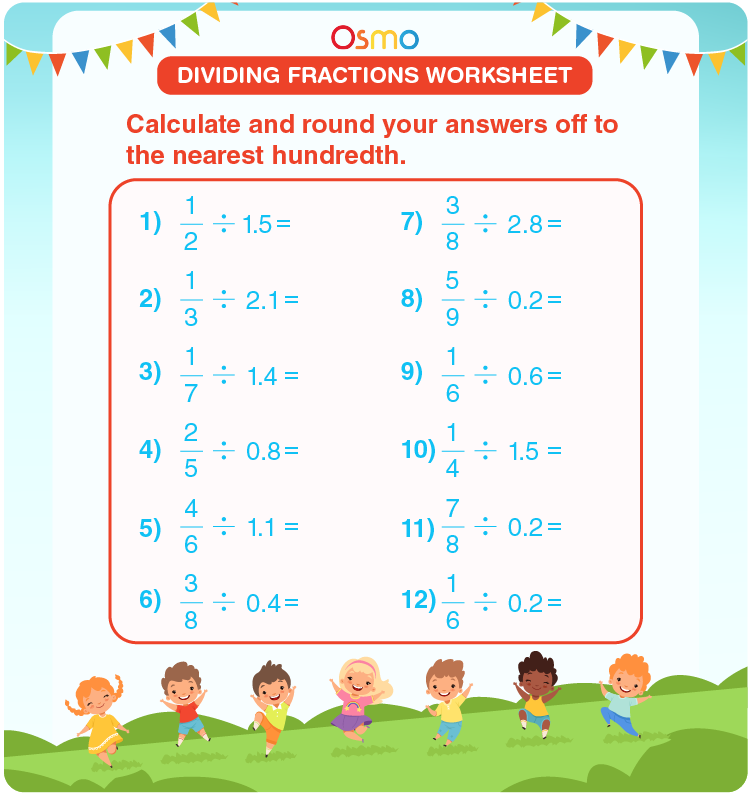 dividing fraction by decimals worksheet