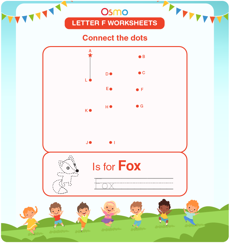 letter f connect the dots worksheet