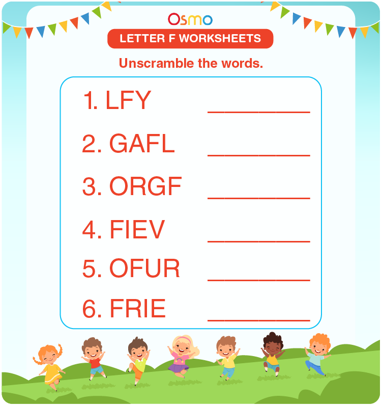 letter f scramble worksheet