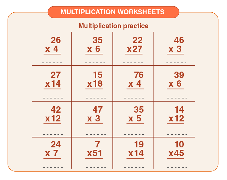 Multiplication practice worksheet for kids: Free printable multiplication worksheet for grade 3