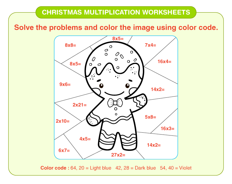 Christmas Multiplication Worksheets
