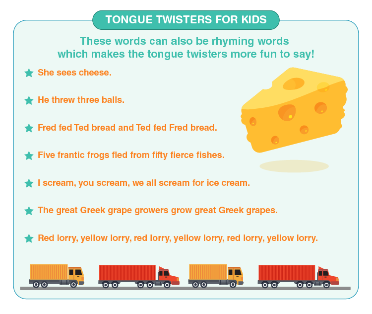 Tongue Twisters For Kids Printable