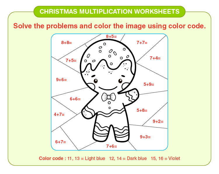 Christmas Multiplication Worksheets