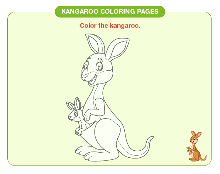 Color the kangaroo: Kangaroo coloring pages for kids