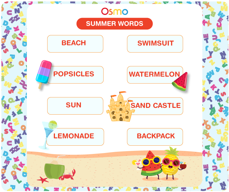 summer words easy summer vocabulary words for kids