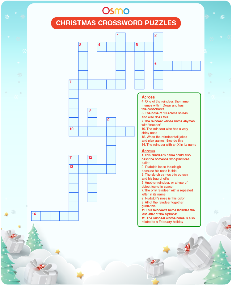 Christmas crossword puzzle printable