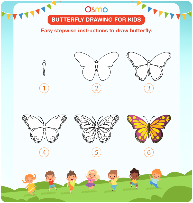 Drawing for Kids Easy Step by Step (How to Draw a Butterfly?) | TPT-saigonsouth.com.vn
