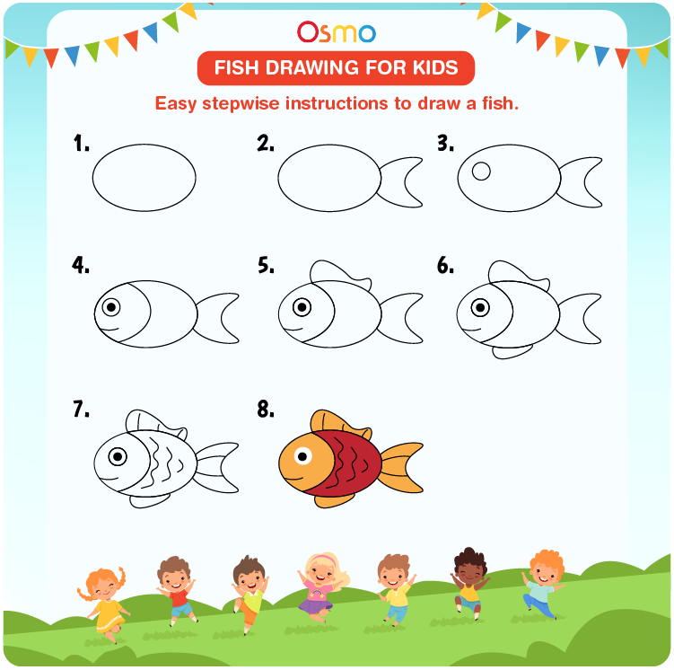 How to Draw a Fish for Kids | Easy fish drawing, Fish sketch, Fish drawings-saigonsouth.com.vn