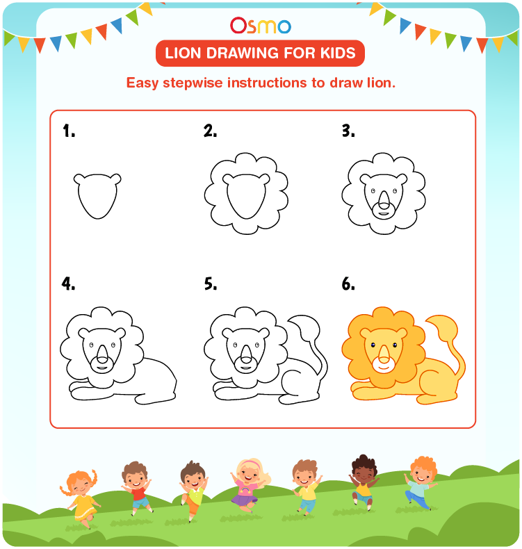 How to Draw an Easy Cartoon Lion - Really Easy Drawing Tutorial-saigonsouth.com.vn