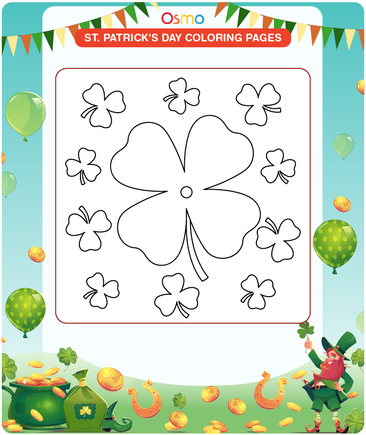 St. Patrick’s Day Coloring Pages on Shamrocks